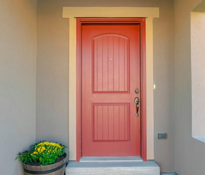 a front red-orange door was perfectly installed